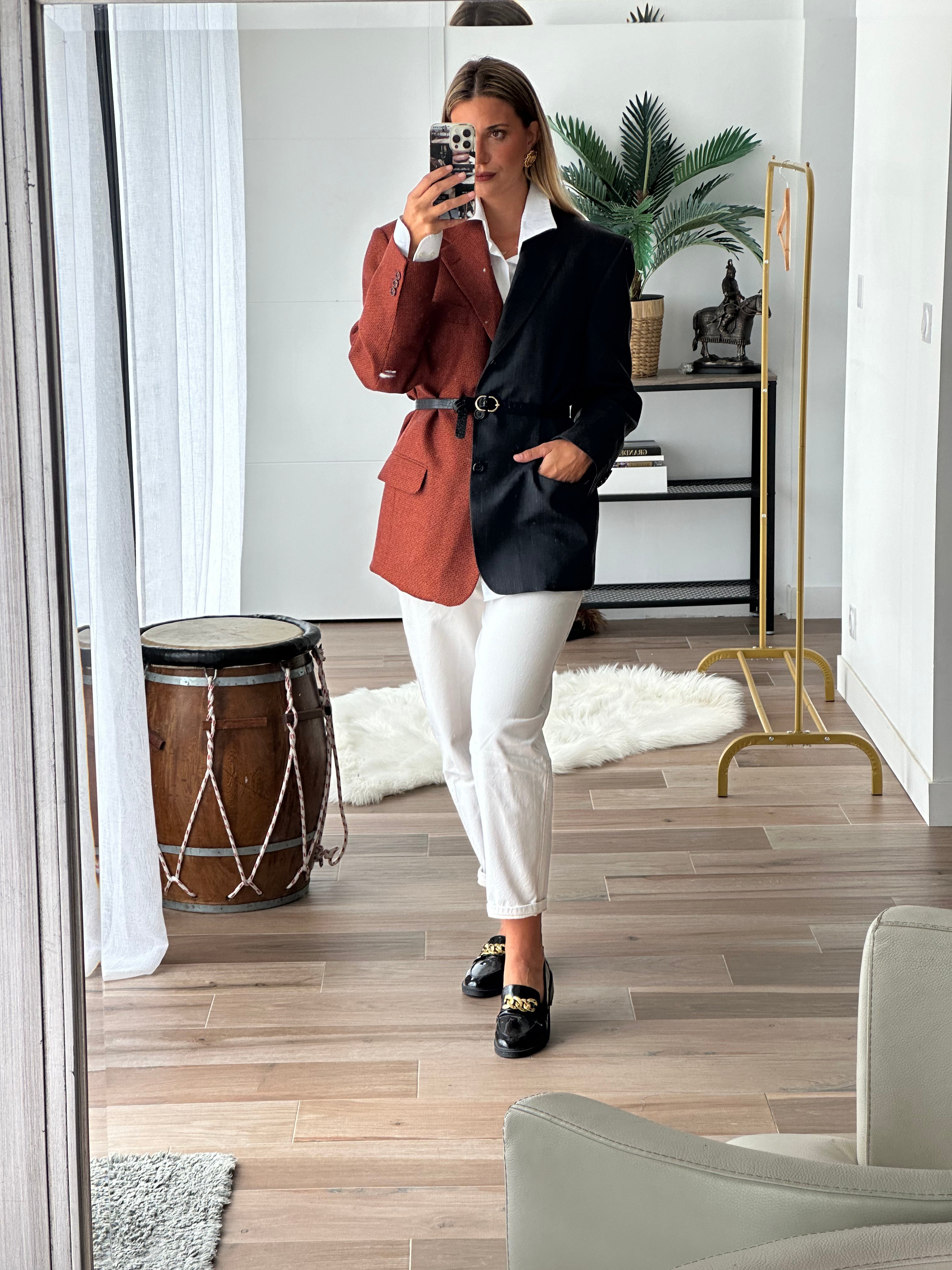 Blazer Oversize Upcyclé Contrasté - Liltaylor