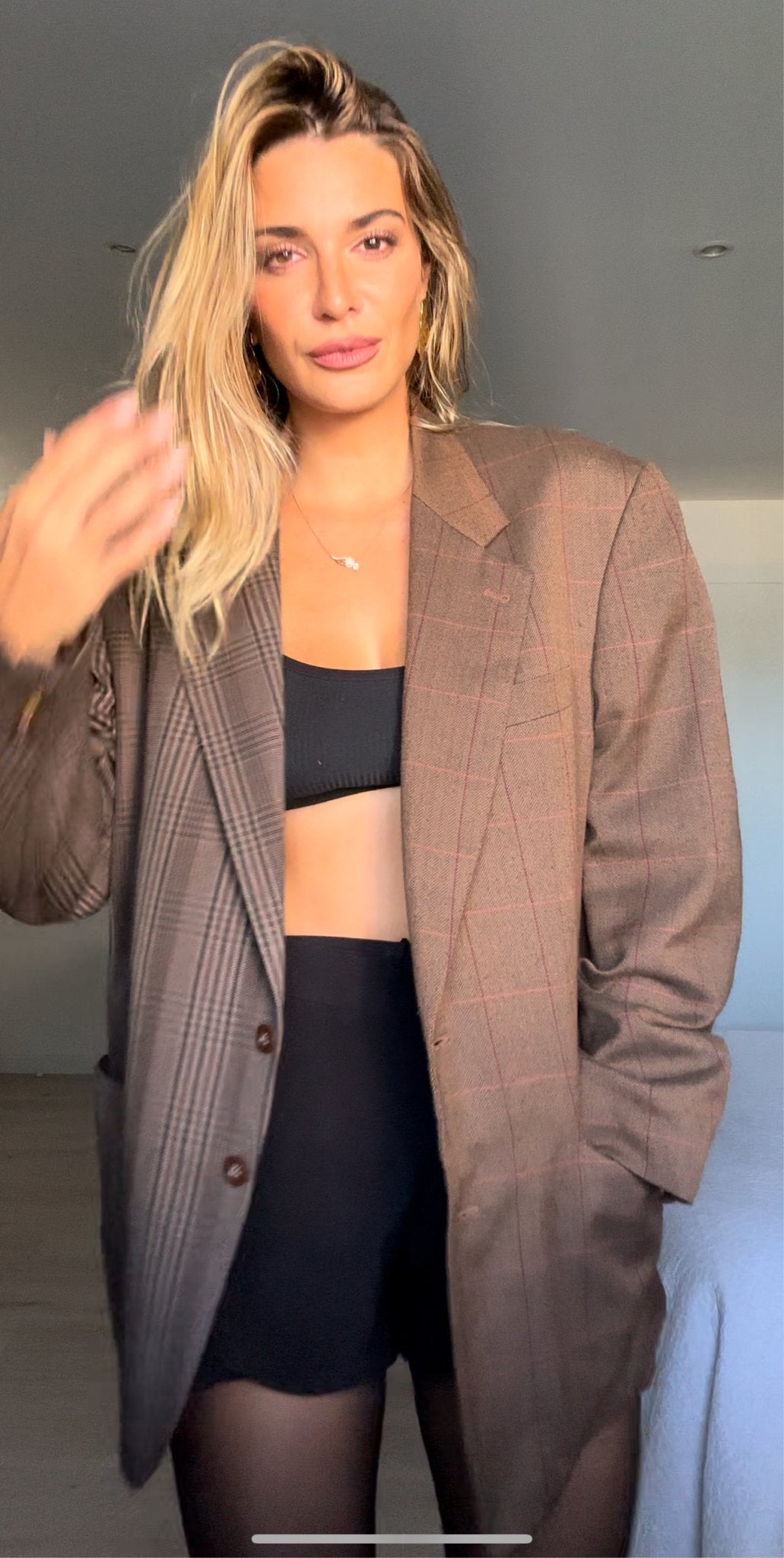 Blazer Oversize Upcyclé Contrasté - Liltaylor