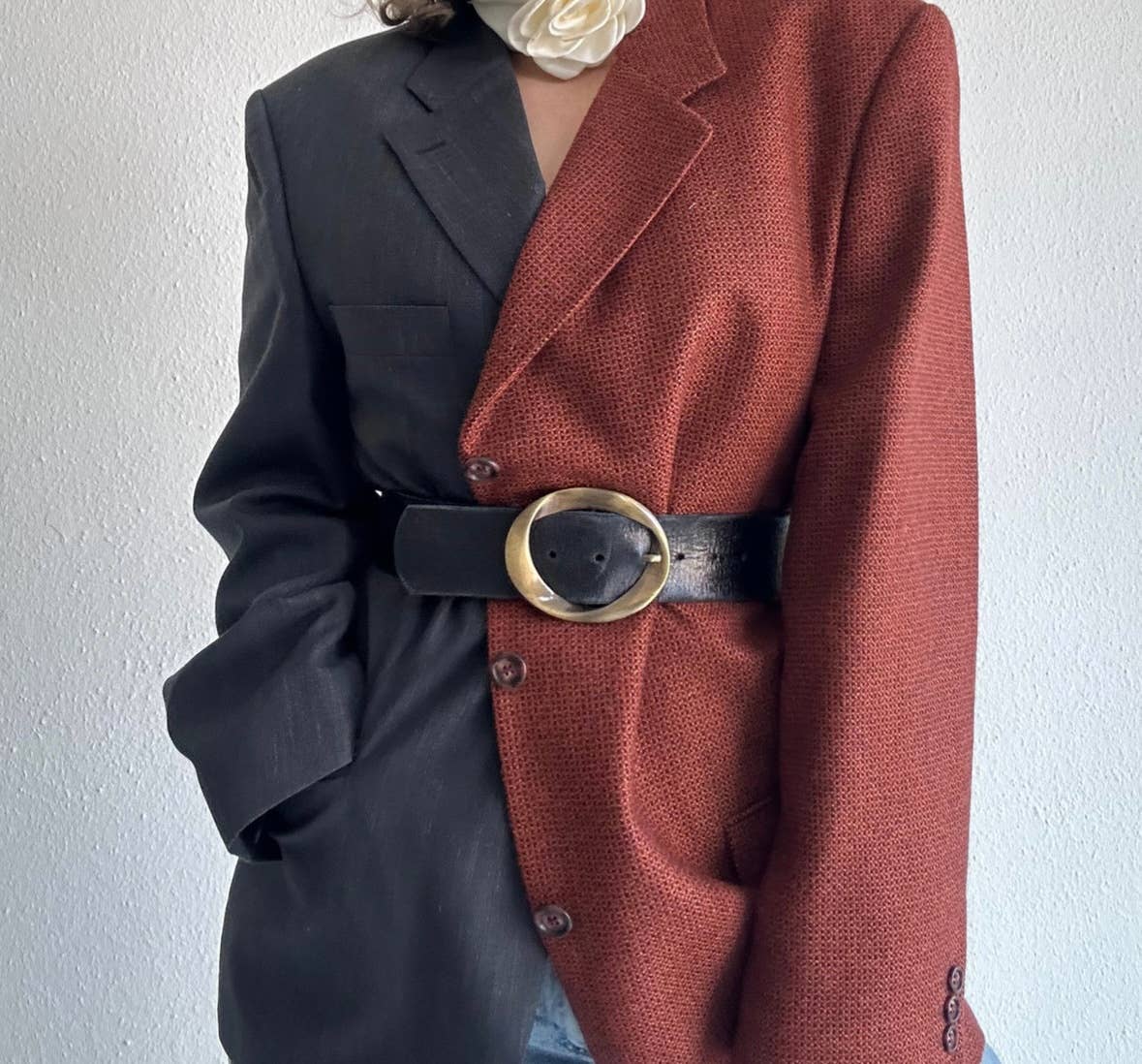 Blazer Oversize Upcyclé Contrasté - Liltaylor