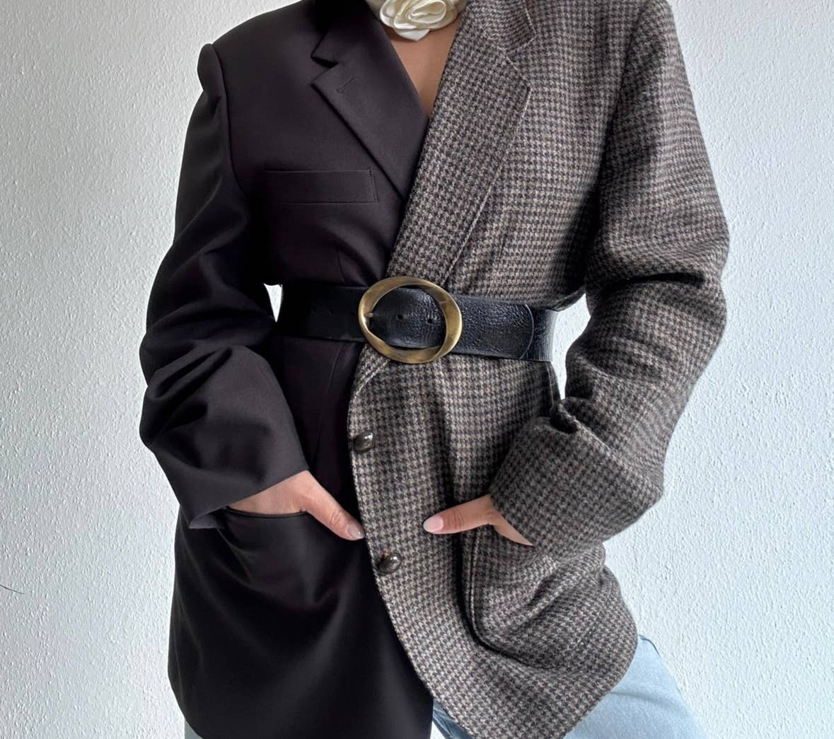 Blazer Oversize Upcyclé Contrasté - Liltaylor