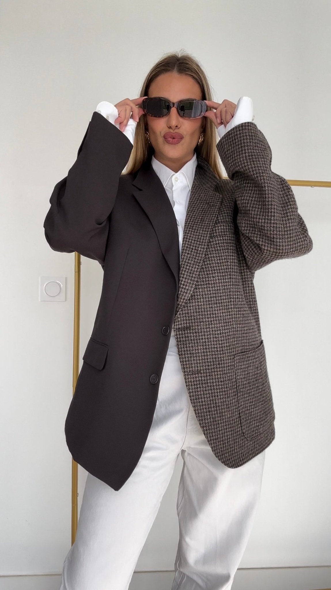 Blazer Oversize Upcyclé Contrasté - Liltaylor