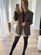 Blazer Oversize Upcyclé Contrasté - Liltaylor