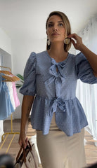 Blouse en coton Bleu - Liltaylor