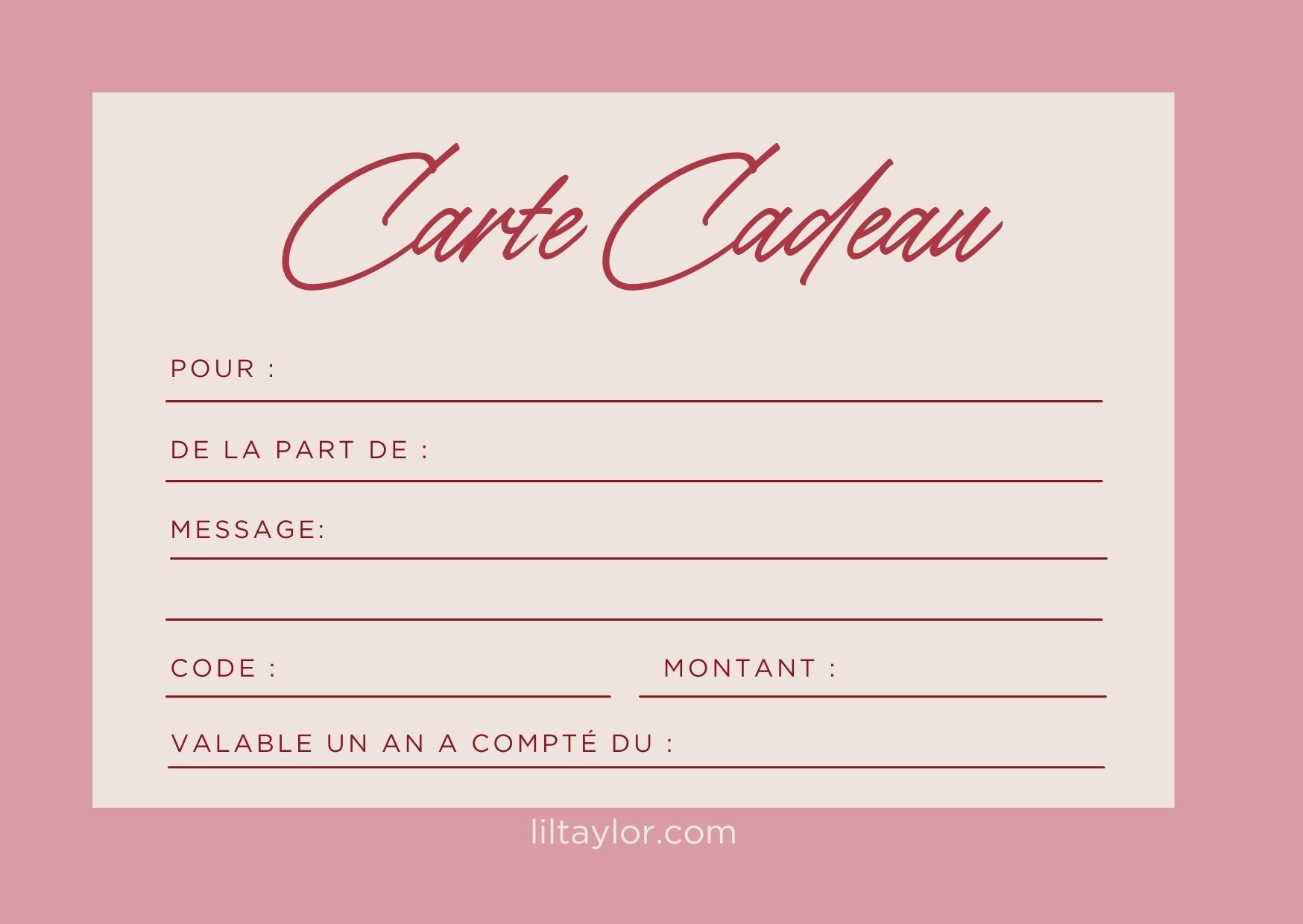 Carte Cadeau - Liltaylor