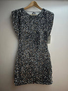 ROBE COURTE AVEC PAILLETTES : Argent - Liltaylor