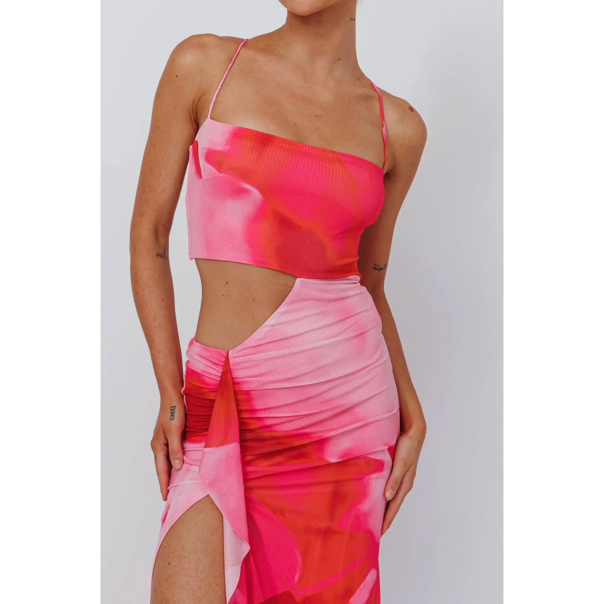 ROBE LONGUE EN MOUSSELINE MULTICOLORE - Liltaylor