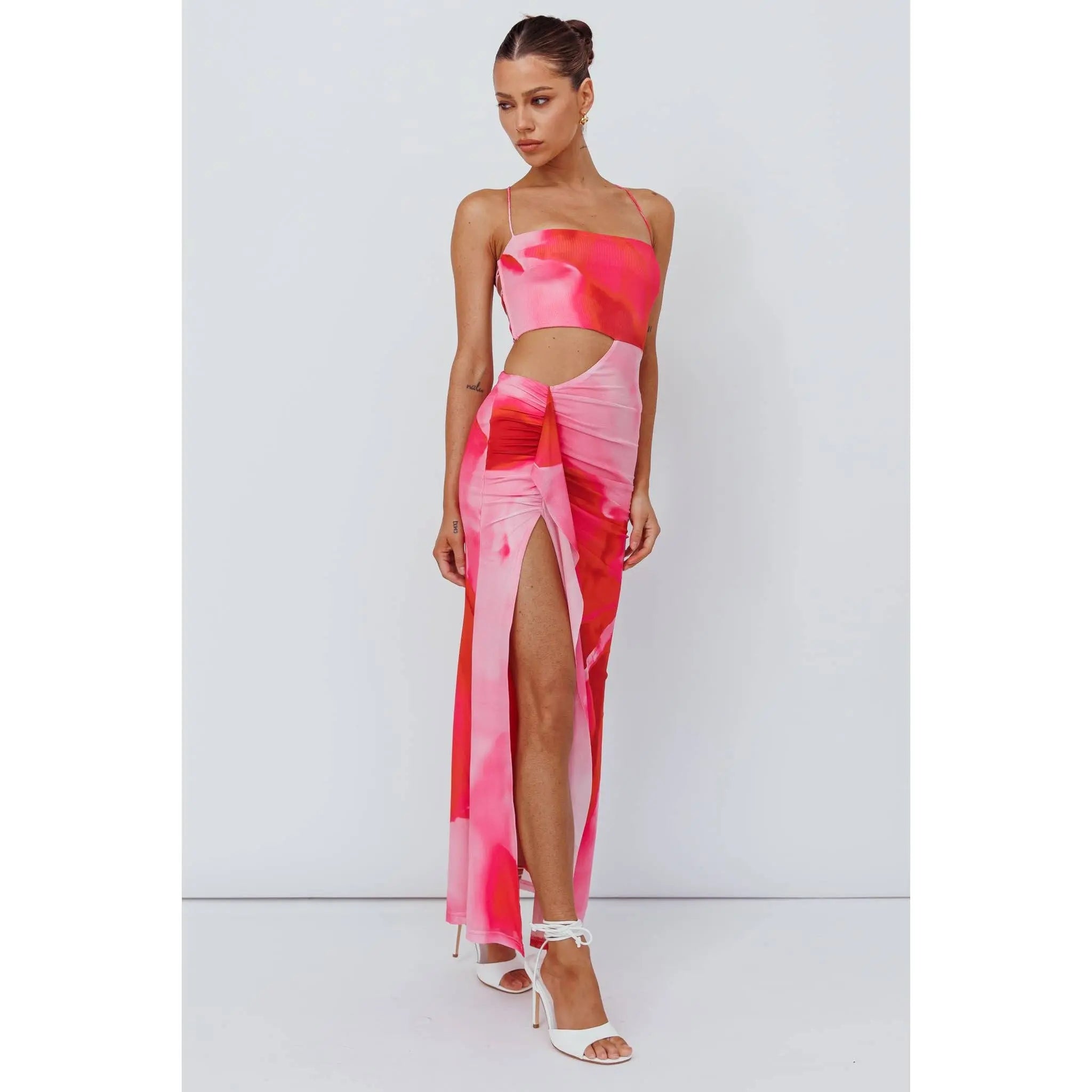 ROBE LONGUE EN MOUSSELINE MULTICOLORE - Liltaylor