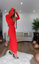 Robe longue Rouge - Élégance et confort en taille unique - Liltaylor