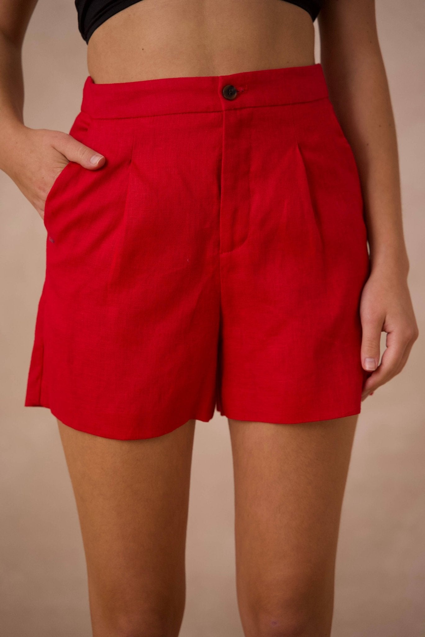 Short en lin : Rouge - Liltaylor