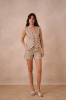 Short en lin Taupe - Liltaylor