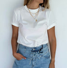 T - SHIRT BASIC EN COTON: BLANC - Liltaylor