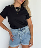 T - SHIRT BASIC EN COTON : NOIR - Liltaylor