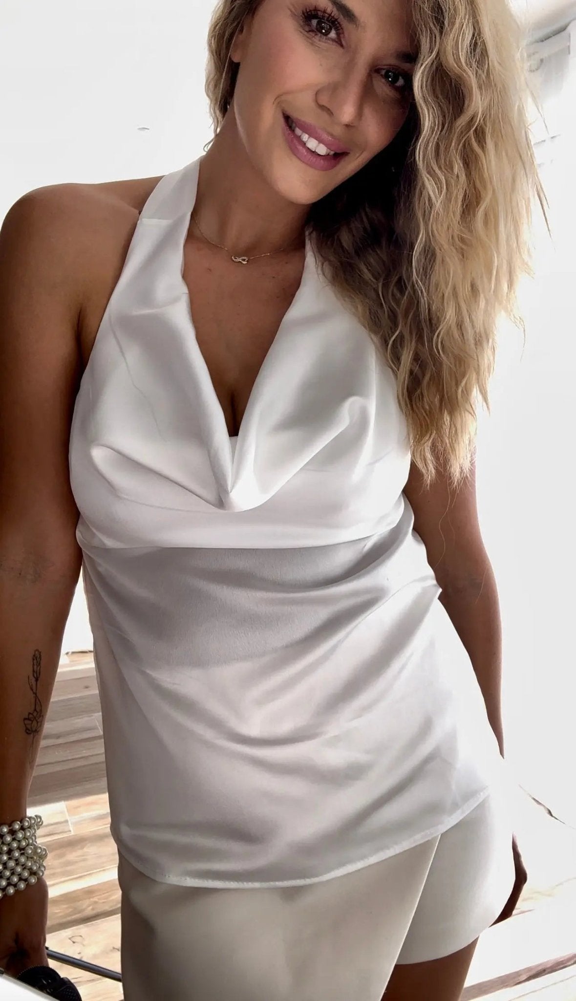 Top Dos Nu Satin Blanc - Liltaylor