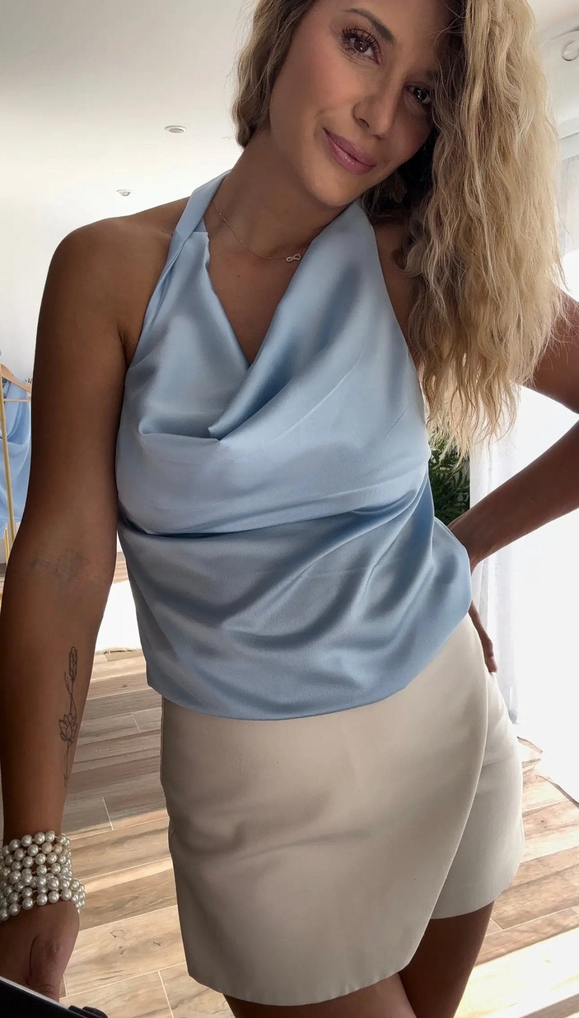 Top Dos Nu Satin Bleu - Liltaylor