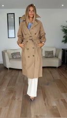 Trench coat long avec ceinture : Camel - Liltaylor