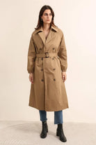 Trench coat long avec ceinture : Camel - Liltaylor